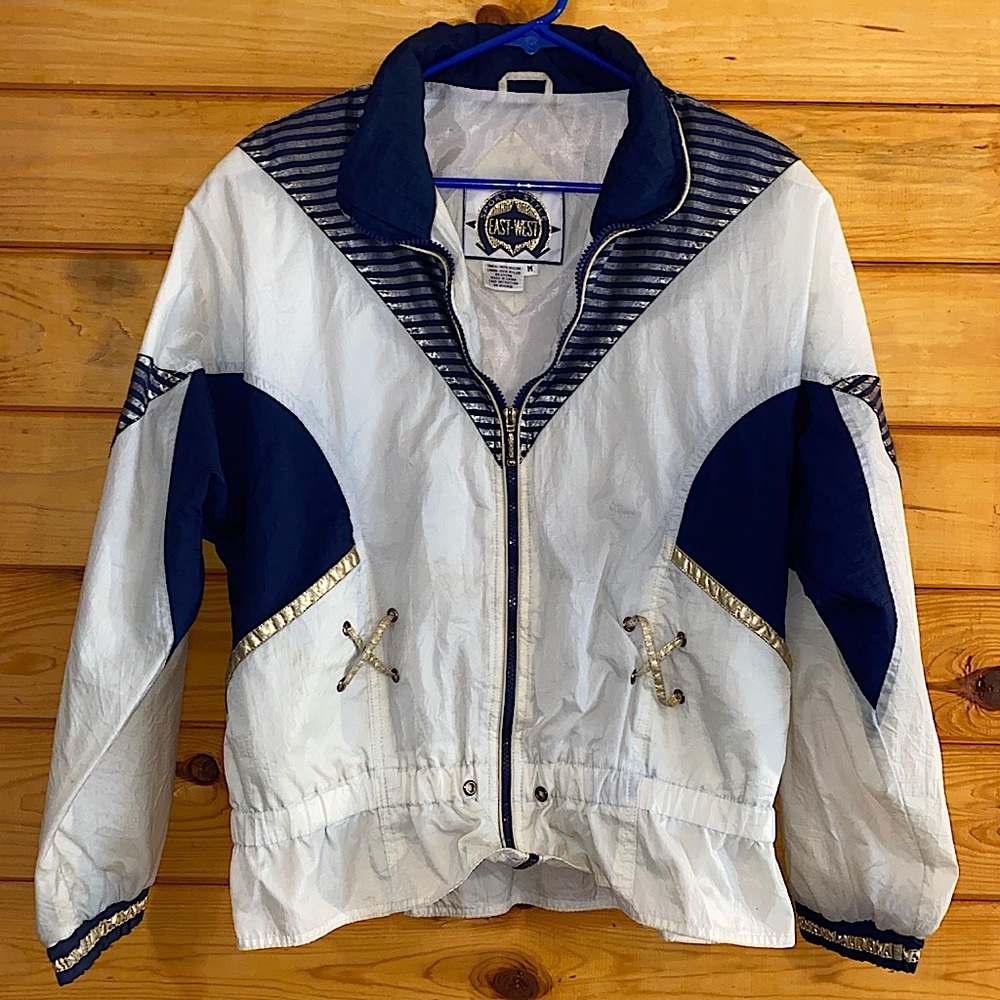 vintage navy & gold windbreaker